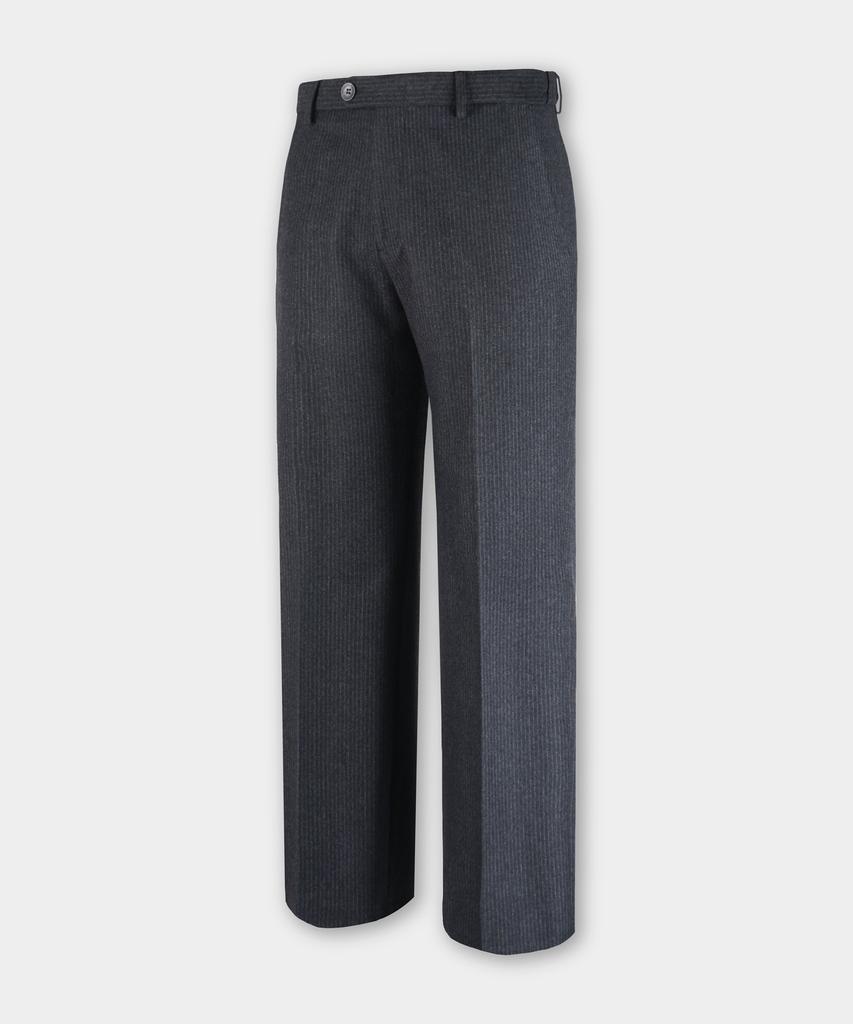 BIRBANTE Spandex S.L Fit Hidden Elastic Waist Slacks - Charcoal Stripe