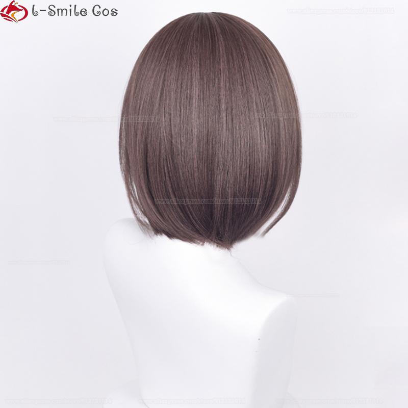 High Quality Anime Shinonome Ena Cosplay Wig 30cm Short Gray Pink Brown Shinonome Ena Wigs Heat Resistant Synthetic Hair