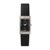 [RUMTON] RUMTON Women's Leather Band Grid Watch Black Silver