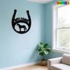 2D Flat Western Horseshoe & Horse Metal Wall Art, Iron Sculpture Gift