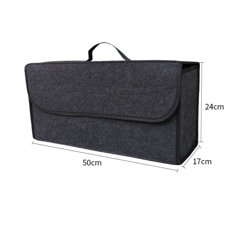 Foldable Felt Storage Bag for Car Trunk Collapsible Trunk Organizer for Travel Supplies Multi-Purpose Cargo Storage Box