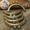 8.5Cm DIY Vintage tłoczona głowa portmonetka rama metalowe zapięcie zapięcie kopertówki części DIY portfel Accessaries