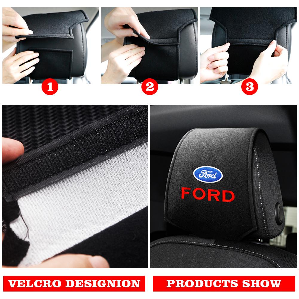 NGGU1 2Pc Car Headrest Cover Carbon Fiber Emblems For Ford Fiesta EcoSport ESCORT focus 1 focus 3 Ford focus focus 2 Car Accessories