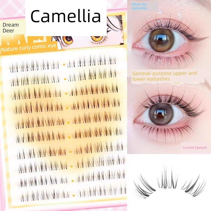 Dream Deer Tea Sister Eyelash Glue Type False Eyelashes Natural Glue-Free Self-Adhesive 2026 New Korean Style Eyelashes Genuine Product Glue - Camellia, Universal for Top and Bottom