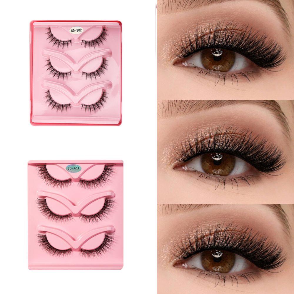 Clear Band Cat Eye False Eyelashes Natural Long 3D Faux Mink Lash Eye Makeup Tools