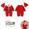 Adorable Christmas Baby Knitted Romper Jumpsuit Outfit W/ Santa Claus Sweater Hat