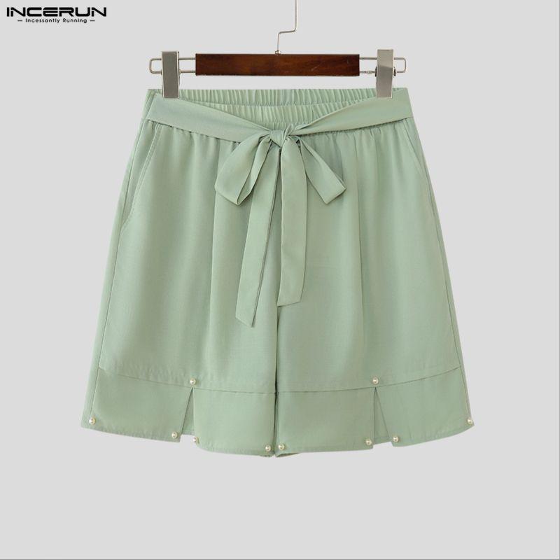 INCERUN Sommer Herren Elastischer Bund Lässige Lockere Halbhosen Shorts
