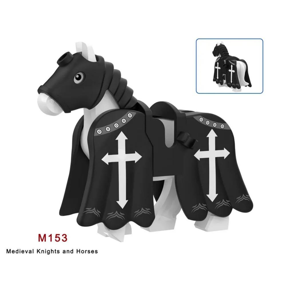 Militära Medeltida Byggklossar Soldatfigurer Riddare Utrustning Djurtillbehör Fäste Rüstning Krigshäst Miniklossar MOC