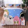 Anime Beautiful Girl Duvet Cover Set ,Cartoon Printed Patterned with Pillowcases, Soft Microfiber Quilt Covers for Girls