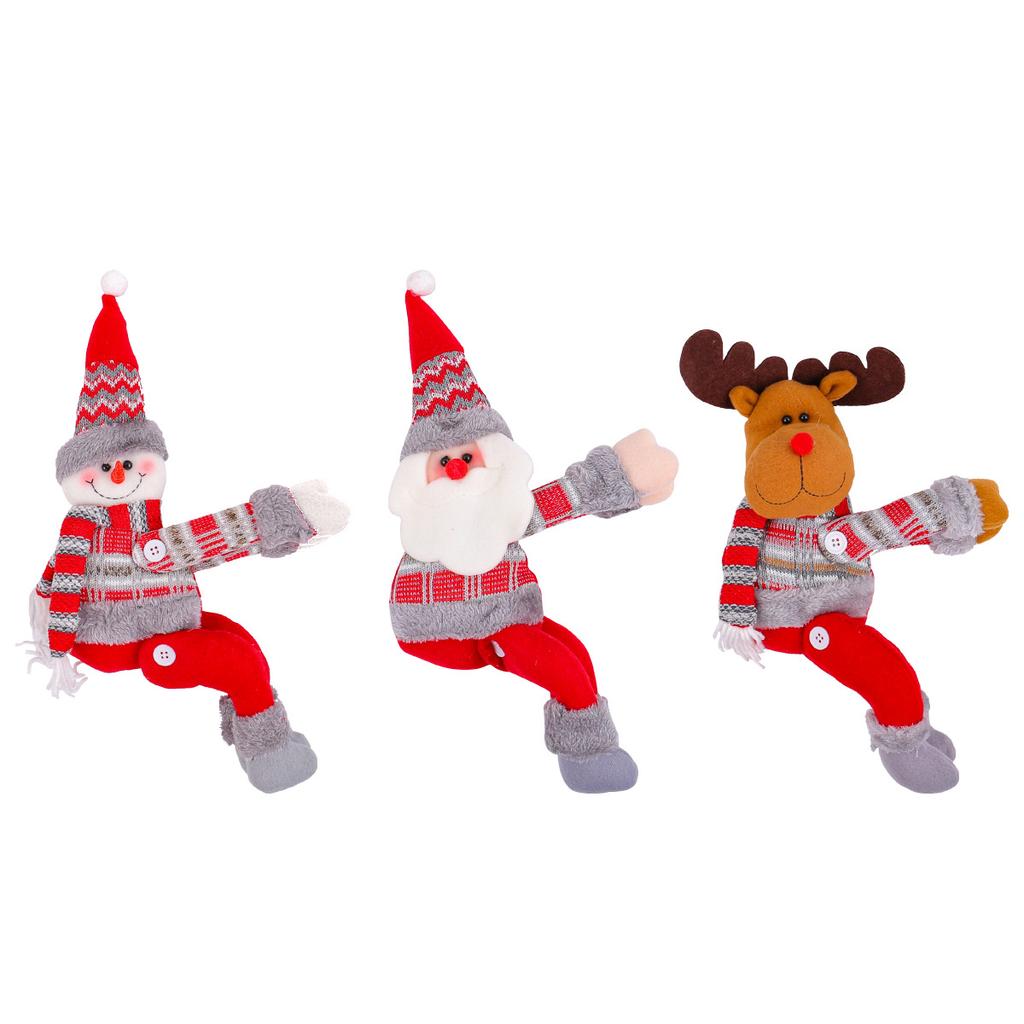 Christmas Curtain Buckle Decor Santa Claus Elk Snowman Cartoon Home Ornament Gift New Year Holiday Window Decoration Accessories