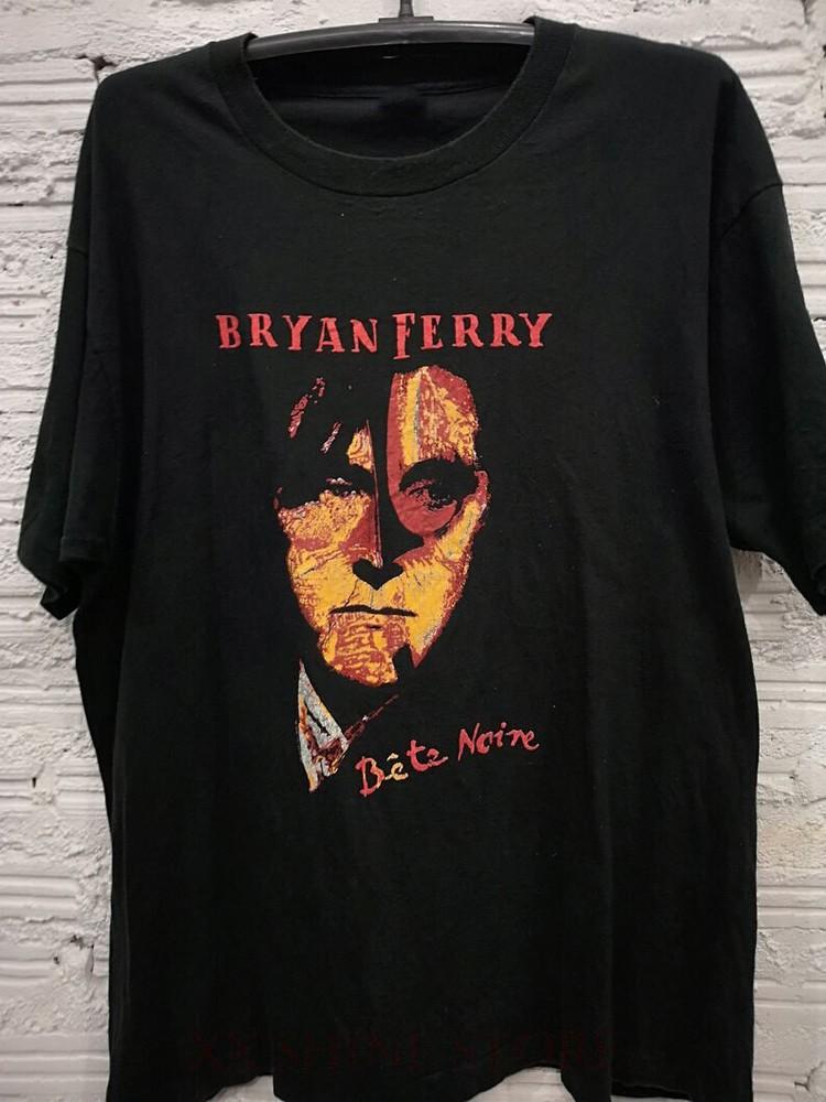 Vintage 80s Bryan Ferry Tee Shirt Short Sleeve Black Unisex S-234XL Unisex T-Shirt L