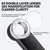 30x Handheld Magnifier 3-colors Lights Usb Charging Handheld Magnifying Glass 2-layers Optical Lens For Reading Jewelry Repair