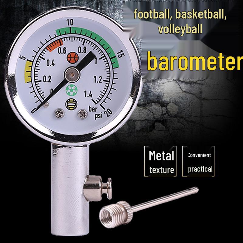 Metal Air Pressure Gauge for Football, Basketball, Volleyball with Detachable Needle