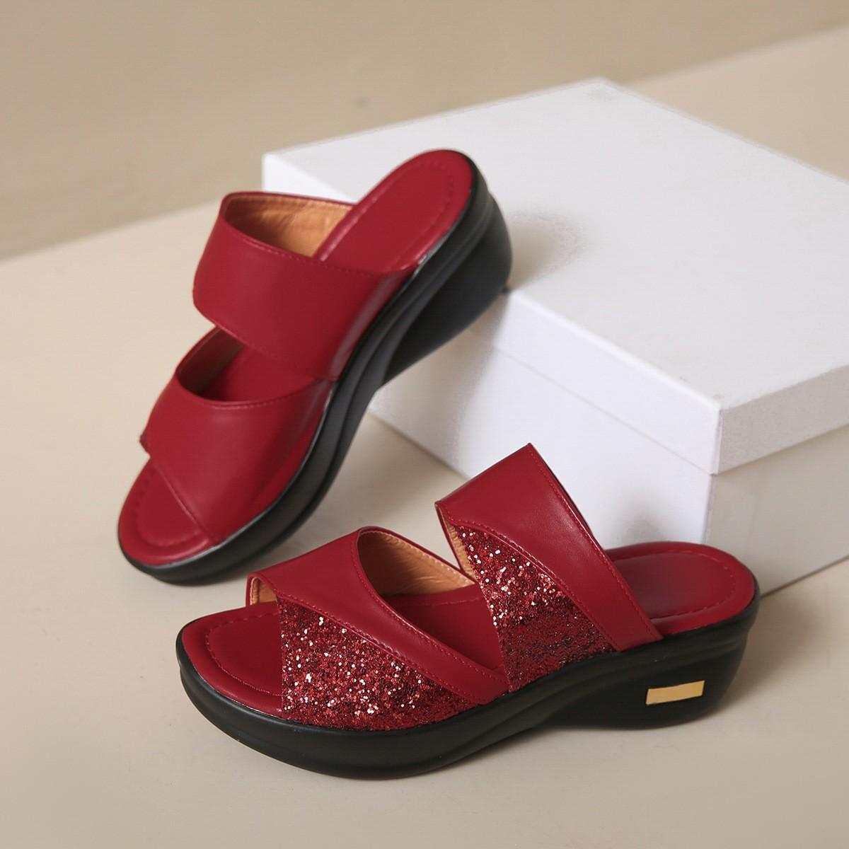 

Sandals women s summer wear fashion thick-soled muffin wedge heel women s fish mouth cool slippers shoes 36 чорний