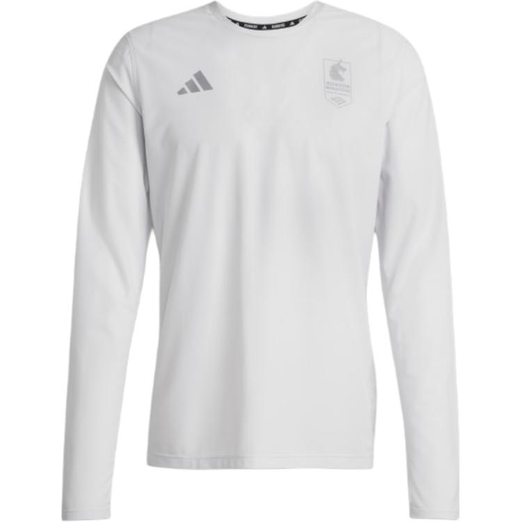 Adidas Boston Marathon 2025 Own The Run Long Sleeve Tee Men Tops Gray JP3285