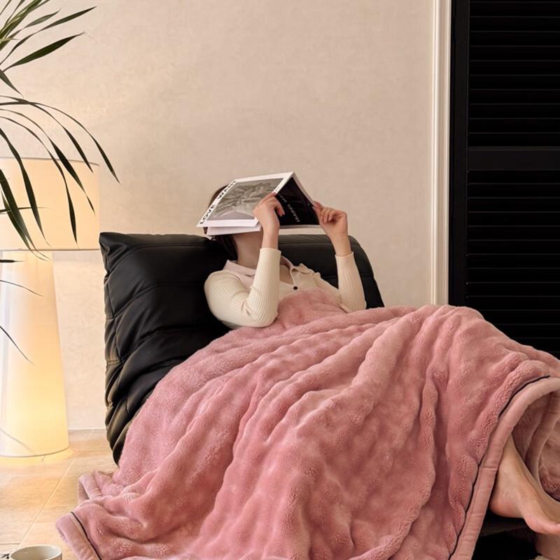 Lilang Solid Color Bubble Texture Blanket