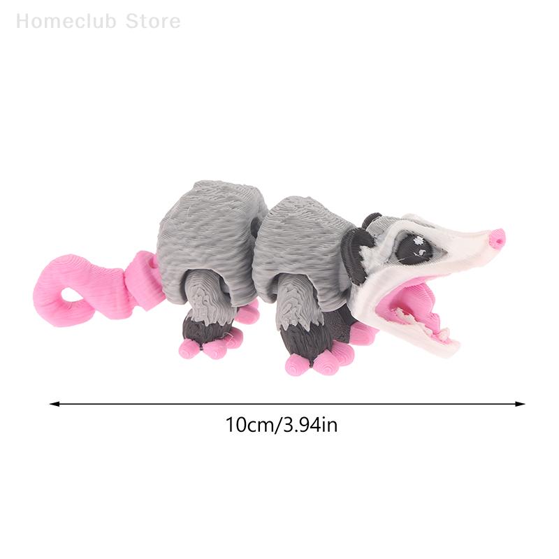 Opossum Kloubová 3D Tištěná Fidget Figurka Senzorický Společník na Stůl Pro Uvolnění Stresu & Soustředění Dárky