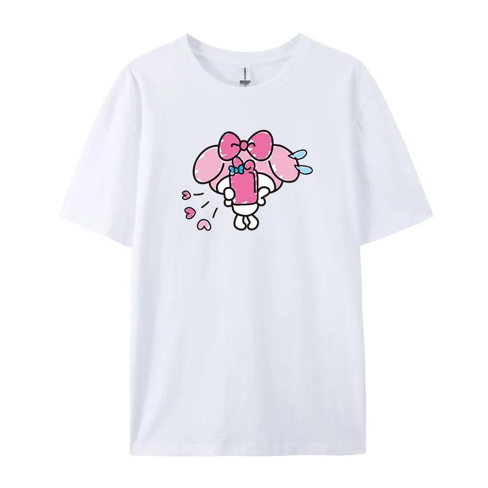 Cotton Breathable Childrens Tshirt 2026 Summer New Cute Melody Printed Parent Child Wear Unisexs and Womens Short Sleeves