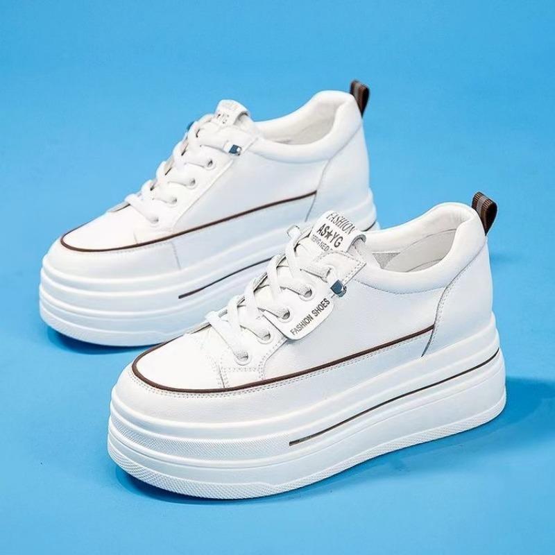 Thick sole 8cm inner height increase mesh white shoes women's summer new small muffin shoes casual board shoes women