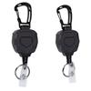 2PCS Retractable Keychain Lost Proof High Elasticity Steel Cable Backpack Key Retractor For Outdoor Hiking Black