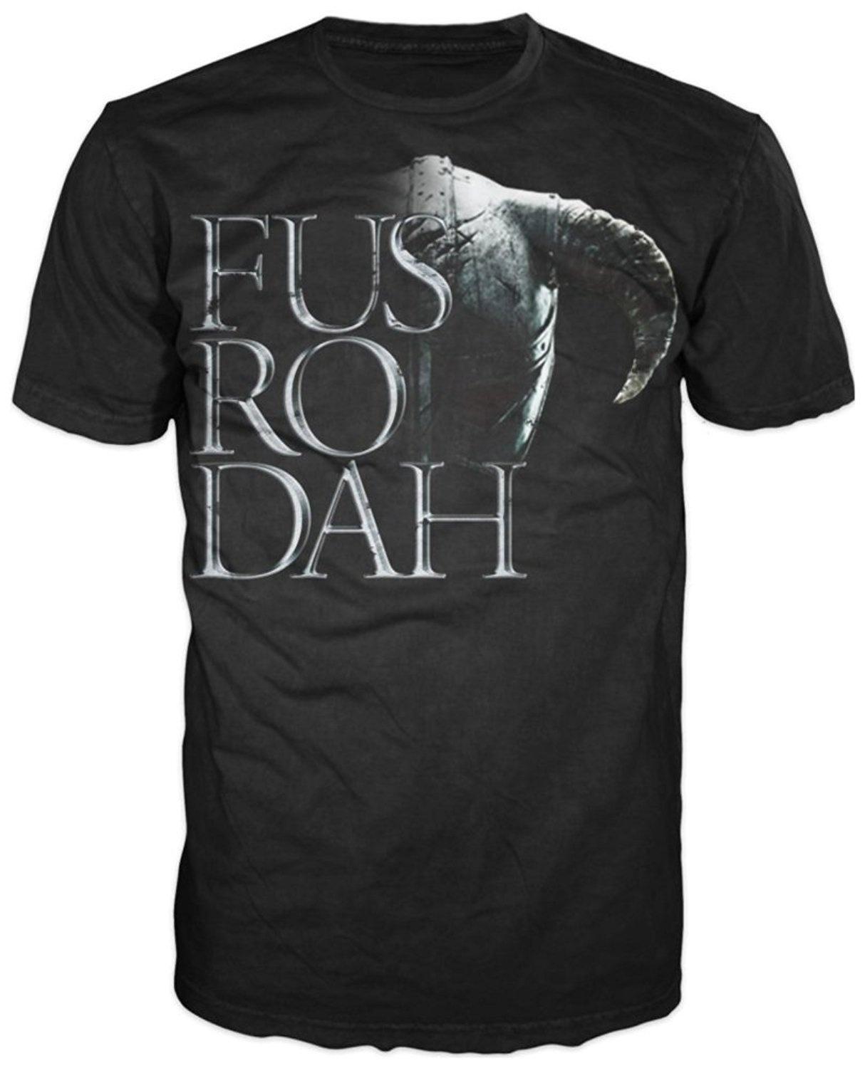 

Черная футболка унисекс Skyrim Fus Ro Dah, модная футболка унисекс, большая акция S