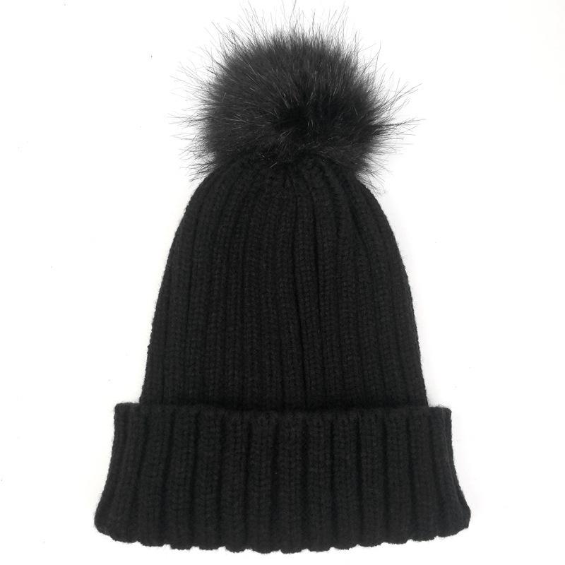 Big hairball pointed hat knitted rough wool hat, winter hairball pullover hat, hairball knitted hat hat