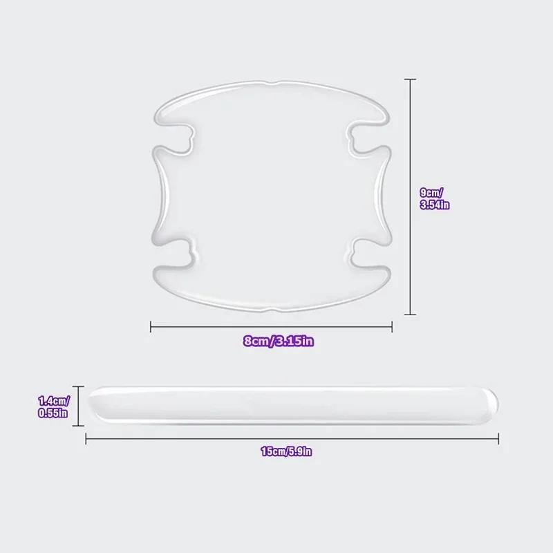 4/8PCS Car Door Handle Bowl Scratch Protective Stickers Universal Invisible Cars Sticker Handle Anti-collision Protection Strip