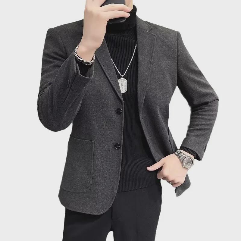 "Herren Slim Koreanischer Stil Freizeit-Anzugjacke - Leicht und Stilvoll für Frühling/Herbst 2024"