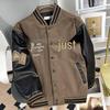 2025 Unisex Streetwear Loose Fit American Style Baseball Jacket for Spring & Autumn