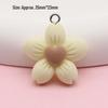 Fresh Cartoon Resin Sunflower Keychain Pendant - DIY Five-Petal Flower Ornament Accessory