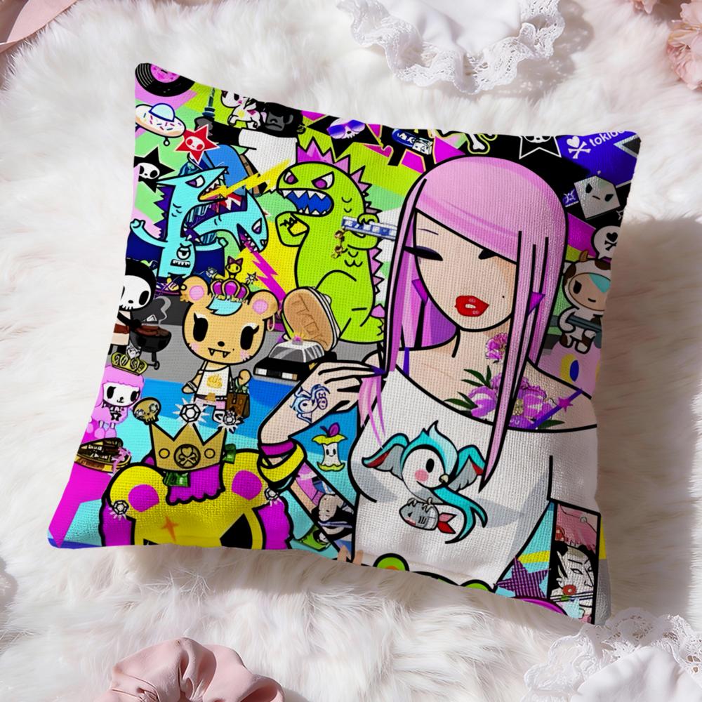 hot anime t-Tokidoki Cushion Cover Premium Comfort Reversible Pillow Cove -Two in One Design for Any Room & Car Interior