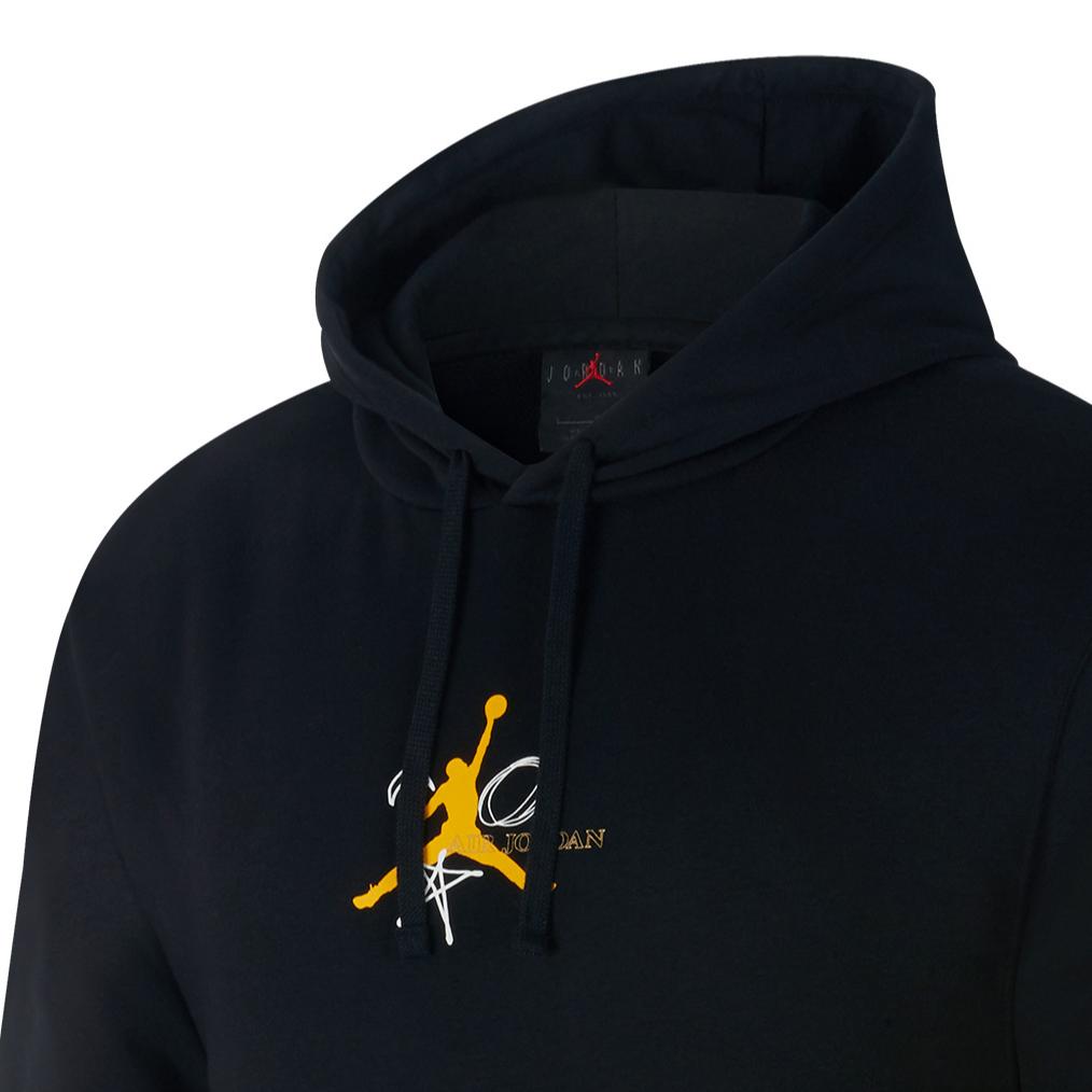 Jordan Logo-Print Kapuzen-Kordelzug Straight-Leg Sweatshirt Herren Oberteile Schwarz CJ9098-010