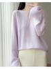 Autumn/Winter 100% Wool Retro Loose Pullover Sweater with 3D Floral Design for Women