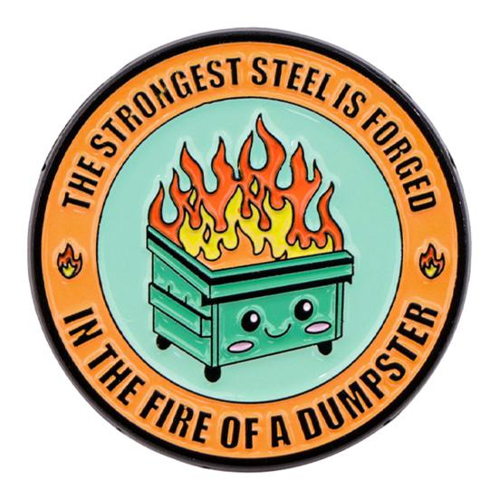 Dumpster Flame Pin Humorous Dumpster Flame Response Team Alloy Pin Hilarious Enamel Badge for Coworkers Team Leader