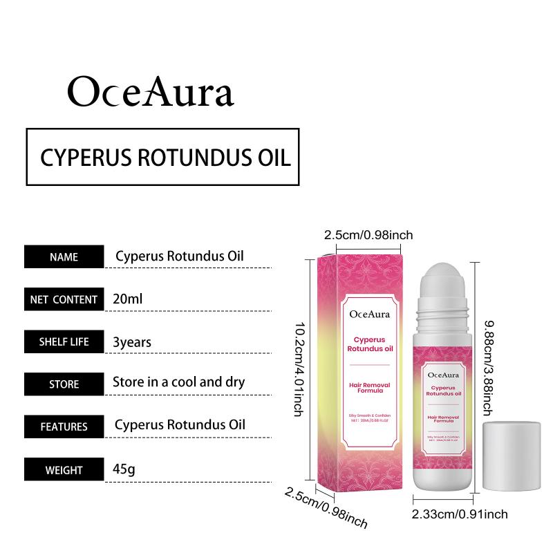 Cyperus Rotundus Oil Rollerball Hair Removal Solution Inhibits Regrowth Deep Hydration Soft Skin After Shave