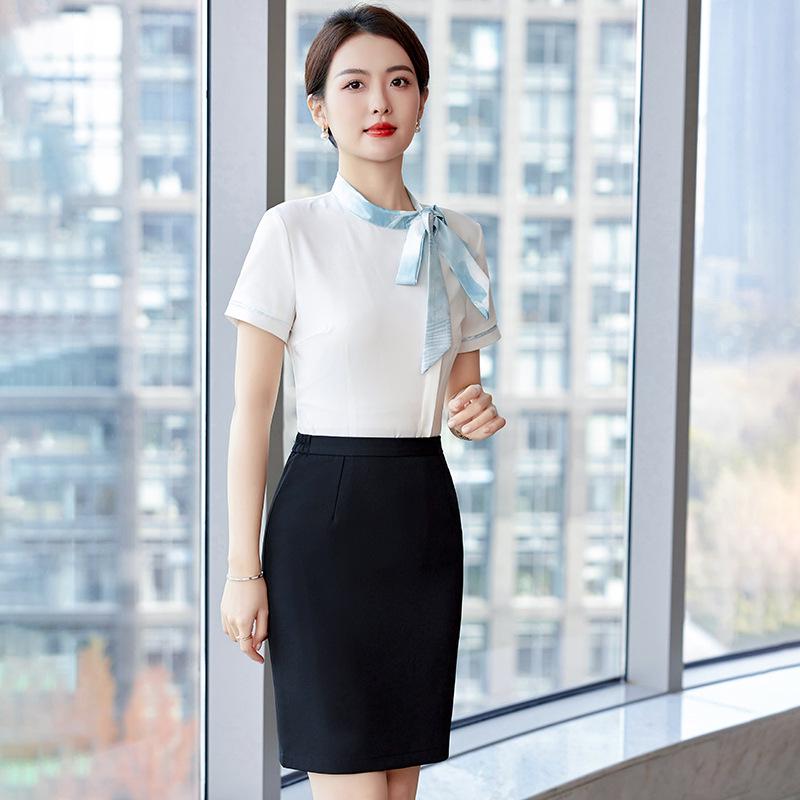 2024 Spring/Summer Professional Women's Blouse for Office, Salon, Hotel, or Restaurant Reception - Long/Short Sleeve Workwear Shirt