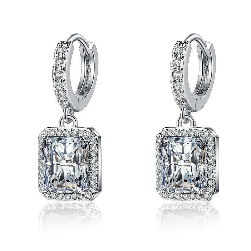 2026 Rainbow Zircon Earrings Fashion Personality Earrings Diamond Stud Earrings Pendant Women
