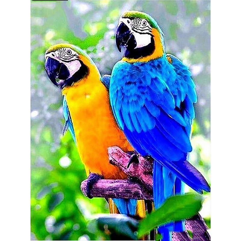 Full Square Diamond Painting Parrot Animals Bird Mosaic Diamond Embroidery Scenery Cross Stitch Home Decoration New Year Gift