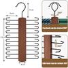 1 Pack Wooden Tie Rack, Men Space Saving Belt Hanger with 20 Hook for Closet, Non-Slip Rotatable Ties Organizer Racks for Scarf