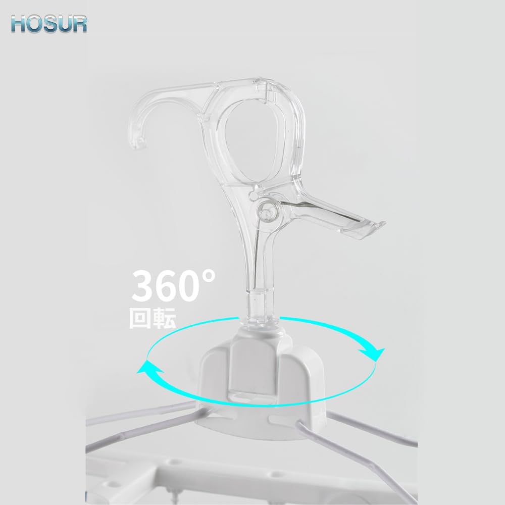 HOSUR Clothes Drying Corner Clothes Hanger with 32 Clothes Gray Rack, Pins, Multi-functional Storage, Foldable, Space-Saving,