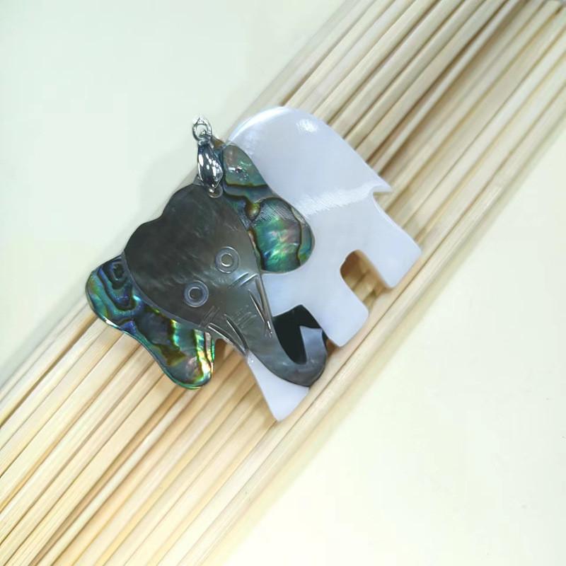 Handcrafted Cartoon Elephant Shell Pendant Jewelry For Kids And Teens