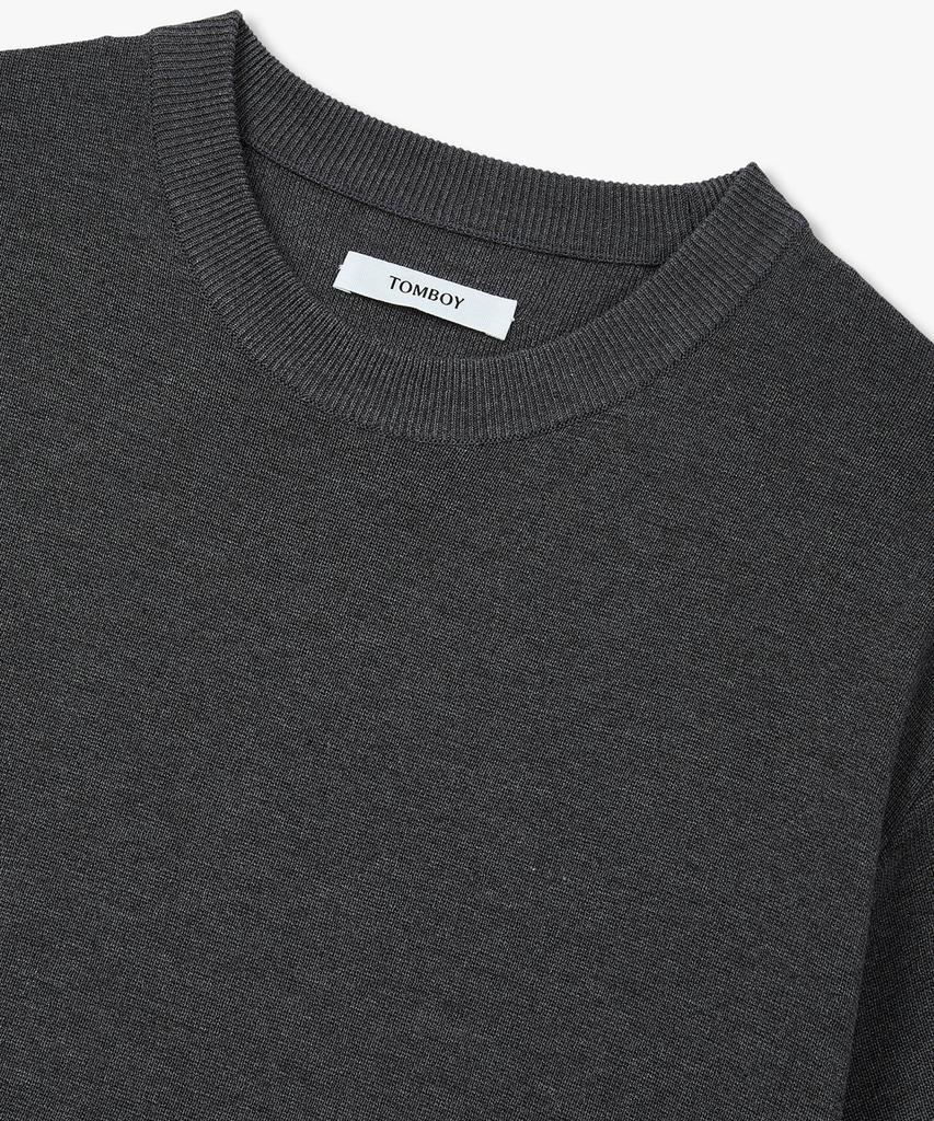 STUDIO TOMBOY [Men] Semi-Overfit Round Neck Short Sleeve Knit_Charcoal 9156252215
