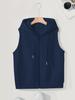 Plus Size Women Hooded Vest Casual Trendy Loose-Fit Sleeveless Cardigan Zipper Autumn Spring