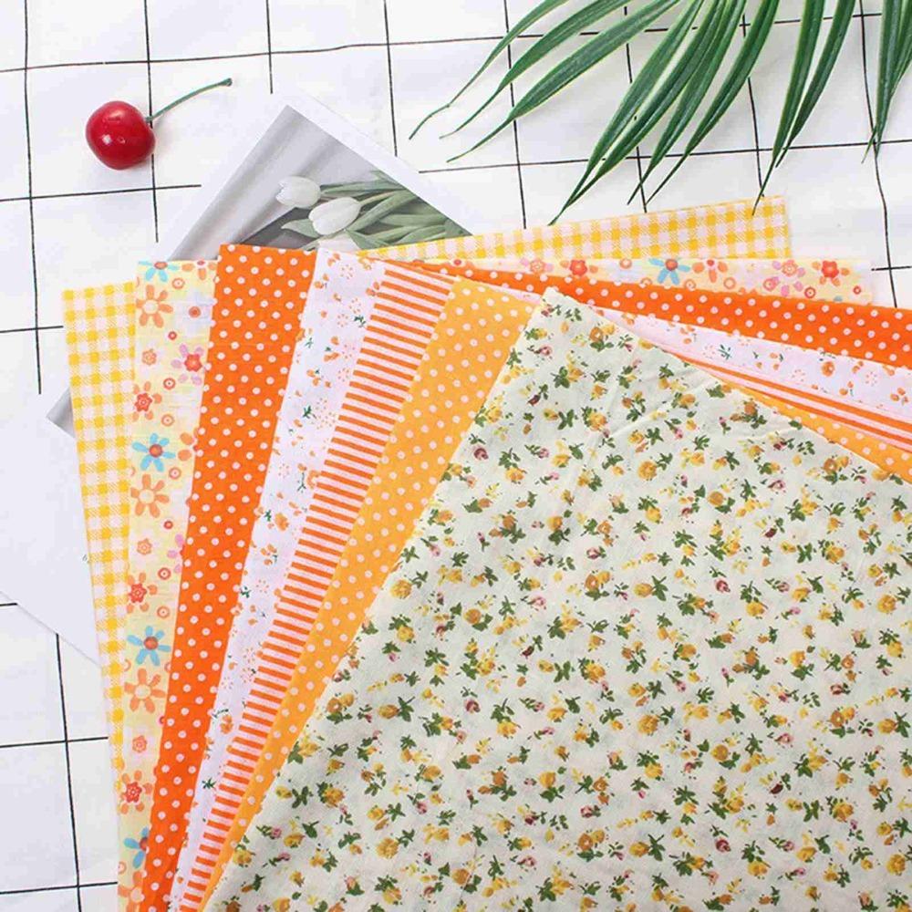 7Pcs Plain weave texture Fabric Bundle Pure cotton material Fabric Scrap Handmade quilt craft S