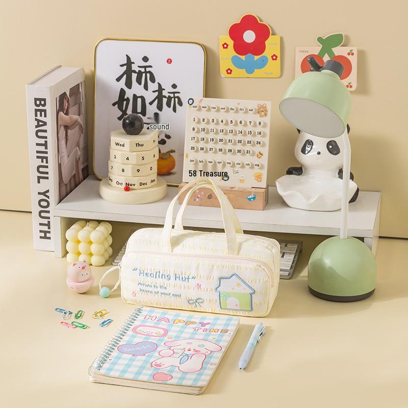 Cute Cheese Pencil Case: High Capacity, Multi-layer Stationery Bag for Students