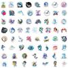 60 Cute Dolphin Cartoon Waterproof Stickers: Car, Suitcase, Water Bottle, Skateboard - 60 Sheets
