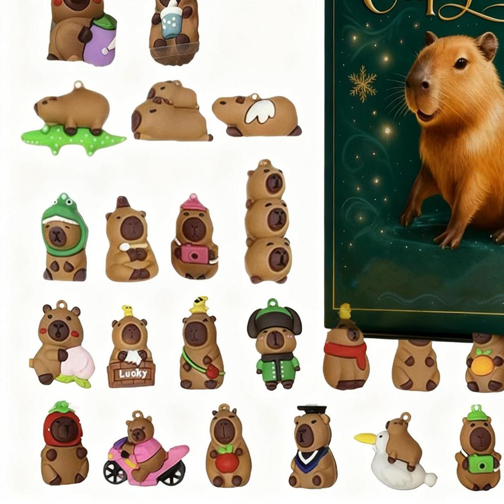 Christmas Countdown 3D Christmas 24 Days Figurines Small Animal Countdown Figure Decorations For Birthday Party Desk Entryway