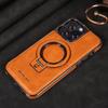Luxury Leather Magnetic Stand Case for iPhone 16: Drop-Proof and Compatible with Apple 17 ProMax