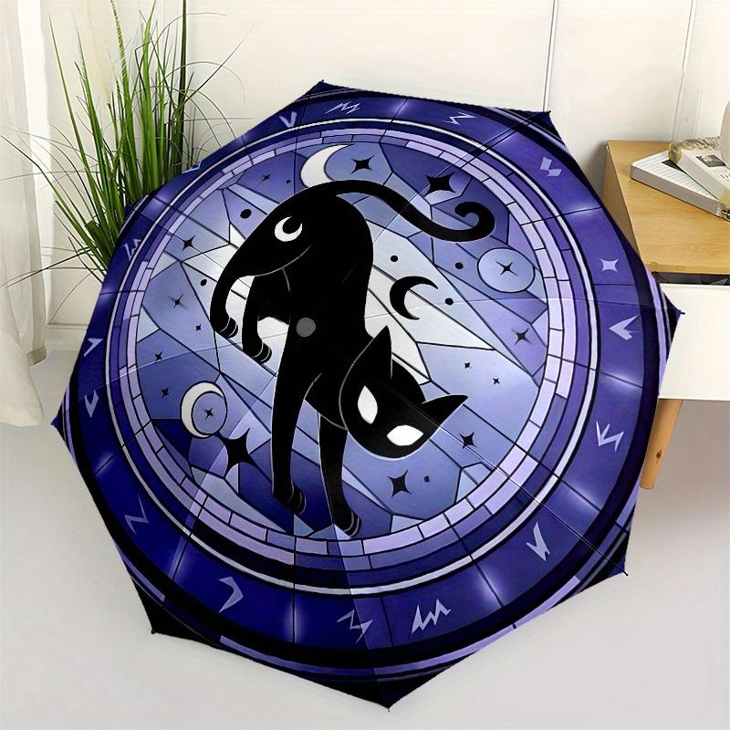 

1pc Black Cat Mystic SymbolUmbrella with Plastic Handle,Suitable for All Seasons Home Travel Outdoor UmbrellaB1570