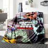 1pc Grand Theft Auto Soft Flannel Blanket with Designer Print A cozy blanket for all seasons, perfect for the couch, bed, office
